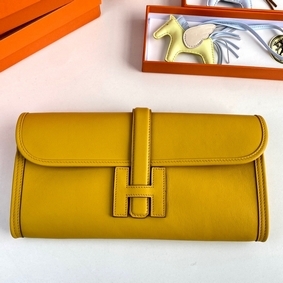 Hermes Jige Elan 29 Clutch Bag In Yellow Swift Calfskin Top Replica HMS084ZRU7G