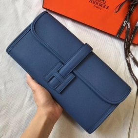 Hermes Jige Elan 29 Clutch In Blue Agate Epsom Leather Top Replica HMS51X02MLH