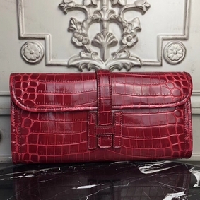 Fake Hermes Jige Elan 29 Clutch In Dark Red Crocodile Leather HMSR24RY2ZM