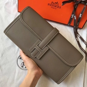Hermes Jige Elan 29 Clutch In Taupe Grey Epsom Leather HMS9YGO08HS
