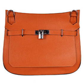 Fake Hermes Jypsiere 34CM Shoulder Bag Silver Hardware Orange HMS3X686DP5