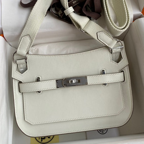 Hermes Jypsiere Mini Handmade Bag In Beton Swift Calfskin Top Replica HMS7J0E80X3