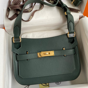 Fake Hermes Jypsiere Mini Handmade Bag In Vert Rousseau Swift Calfskin HMSUNTROK09