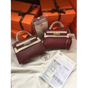 Best Quality Hermes Kelly 19cm Shoulder Bags Epsom Leather KL19 fuchsia HMS6EO9D8XI