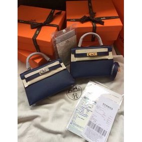 Hermes Kelly 19cm Shoulder Bags Epsom Leather KL19 Royal Blue Replica HMS9M05F2WO