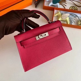 Hermes Kelly 19cm Shoulder Bags Epsom Leather KL19 Silver hardware rose HMSXRADYEF3
