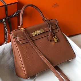 Hermes Kelly 25cm Retourne Bag In Gold Clemence Leather HMSN1NDI763