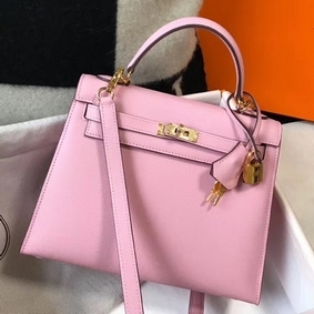 Hermes Kelly 25cm Sellier Bag In Mauve Sylvestre Epsom Leather Top Replica HMSH79I3UTF