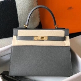 Hermes Kelly 28cm Bag In Ardoise Epsom Leather GHW HMSZ3SU1I74