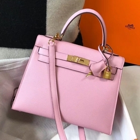Hermes Kelly 28cm Bag In Mauve Sylvestre Epsom Leather GHW HMSZKV4ER3K