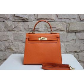 Hermes Kelly 28cm Shoulder Bags espom leather orange Replica HMSLQ2X2119