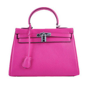 Hermes Kelly 28cm Shoulder Bags Peach Grainy Leather Silver 1:1 Replica HMSSWZAYF4J