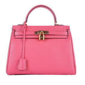 First-class Quality Hermes Kelly 28cm Shoulder Bags Rosy Grainy Leather Gold HMS1306QM4N