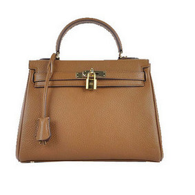 Imitation Hermes Kelly 28cm Shoulder Bags Wheat Grainy Leather Gold HMS498JZCOS
