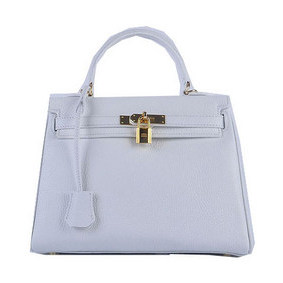 Imitation Hermes Kelly 28cm Shoulder Bags White Grainy Leather Gold HMSR4YCH0F2