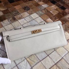 Hermes Kelly 31cm Clutch Original Epsom Leather KL31 White Top Replica HMS7W05F5L5