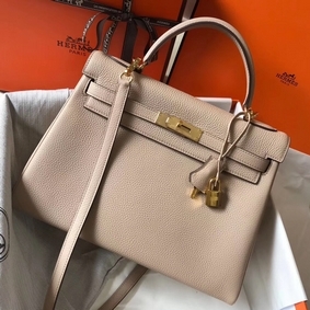 Best Quality Hermes Kelly 32cm Bag In Trench Clemence Leather GHW HMSY77269BT