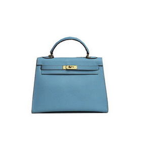 Hermes Kelly 32cm Shoulder Bag Light Blue Saffiano Leather K32 Gold HMSHMKIPU24