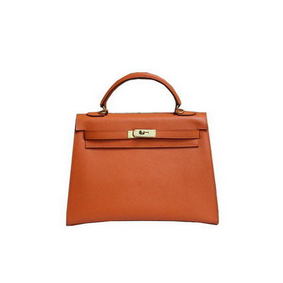 Fake Hermes Kelly 32cm Shoulder Bag Orange Saffiano Leather K32 Gold HMS1914WBXC