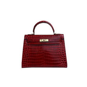 Fake Hermes Kelly 32cm Shoulder Bag Red Croco Patent Leather K32 Gold HMSE69I2ZI0