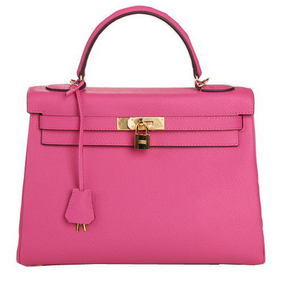 Hermes Kelly 32cm Shoulder Bag Rose Original Leather K32 Gold Top Replica HMS9J2YH5UQ
