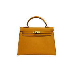 Hermes Kelly 32cm Shoulder Bag Yellow Saffiano Leather K32 Gold 1:1 Replica HMS2GQXQF97
