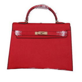 Hermes Kelly 32cm Shoulder Bags Grained Leather Burgundy Replica HMSJX80BXZV