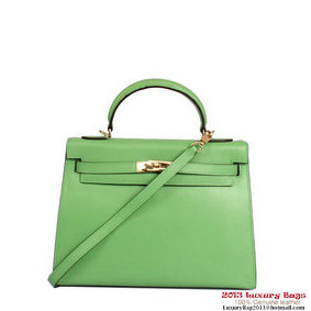 Best Quality Hermes Kelly 32cm Handle Bag Green Togo Leather Gold HMSQ84YXH7V