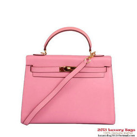 Top Replica Hermes Kelly 32cm Handle Bag Pink Togo Leather Gold HMS87J3CNK2