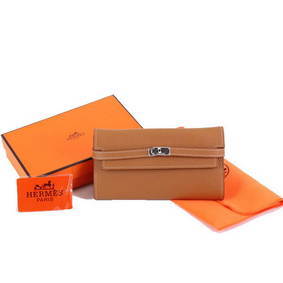 Copy Hermes Kelly Bi-Fold Wallet A708 Coffee HMSW02W56HA