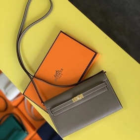 Hermes Kelly Classique To Go Wallet In Taupe Epsom Calfskin Replica HMSQ85VABB3