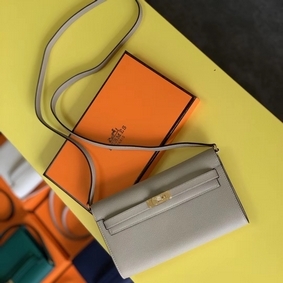 Hermes Kelly Classique To Go Wallet In Tourterelle Epsom Calfskin Replica HMS485SJ3PX