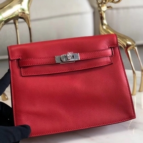 Hermes Kelly Danse Handmade Bag In Red Swift Leather 1:1 Replica HMSE4H9DZH6