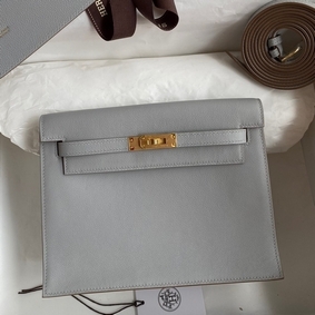 Hermes Kelly Danse II Bag In Blue Glacier Evercolor Calfskin 1:1 Replica HMSN6BA8335