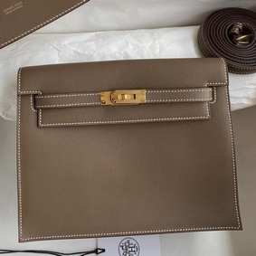 Hermes Kelly Danse II Bag In Taupe Evercolor Calfskin HMS11B7IORM