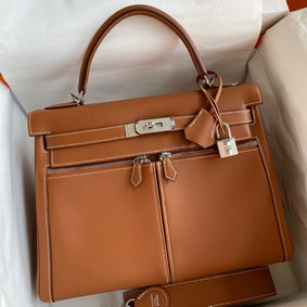 Hermes Kelly Lakis 32 Handmade Bag In Gold Swift Calfskin HMSA8FT3148