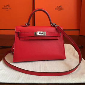 First-class Quality Hermes Kelly Mini II Handmade Bag In Red Swift Calfskin HMSD8EWT7UX