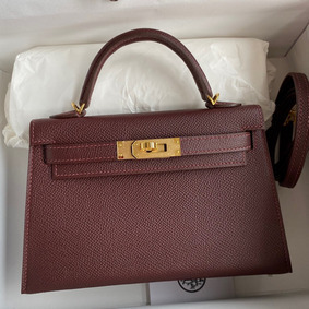 Best Quality Hermes Kelly Mini II Sellier Handmade Bag In Bordeaux Epsom Calfskin HMS2UC629Y4