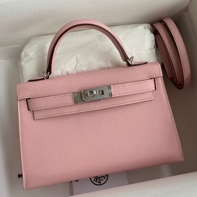 Hermes Kelly Mini II Sellier Handmade Bag In Rose Sakura Epsom Calfskin HMSR54P71WW