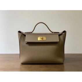Imitation Hermes Kelly Original togo Leather Tote Bag H2424 gray HMSGBO8TX36