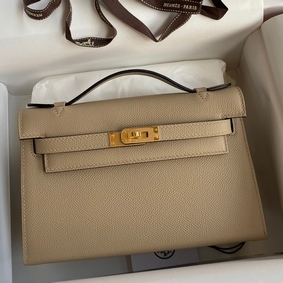 AAA Hermes Kelly Pochette Handmade Bag In Trench Epsom Calfskin HMSD8EWT7UX