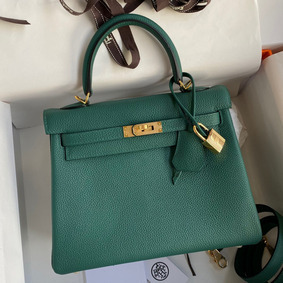 Hermes Kelly Retourne 25 Handmade Bag In Blue Paon Clemence Leather Replica HMSBWP54ZXM