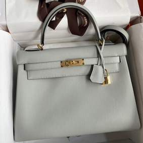 Hermes Kelly Retourne 32cm Handmade Bag In Blue Glacier Swift Calfskin HMSE4MH9WXR