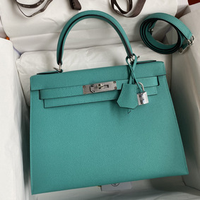 Top Replica Hermes Kelly Sellier 28 Handmade Bag In Blue Paon Epsom Calfskin HMSU7I2JWXO