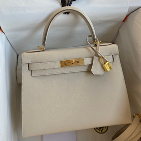 Hermes Kelly Sellier 28 Handmade Bag In Craie Epsom Calfskin HMSV3Q1WFX0