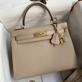 Hermes Kelly Sellier 28 Handmade Bag In Trench Epsom Calfskin 1:1 Replica HMS31P2IOT1