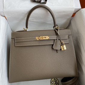 First-class Quality Hermes Kelly Sellier 32 Handmade Bag In Taupe Epsom Calfskin HMSDB3U8Z9W