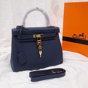 First-class Quality Hermes Kelly Shoulder Bag Original TOGO Leather KY3255 royal blue HMSTPNC6XH1
