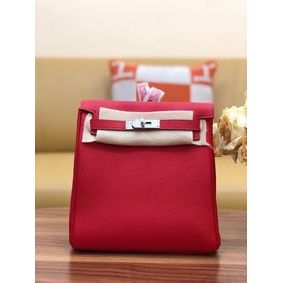 Hermes Kelly togo Leather backpack H2425 red Top Replica HMSV4YE2KPO