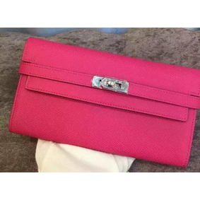 Hermes Kelly Wallet Epsom Leather H009 Rose Replica HMSR48I1CH0